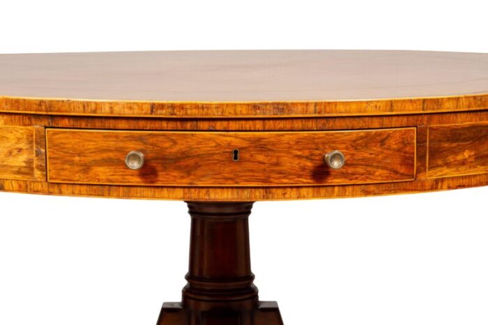 late regency mahogany and rosewood drum table 4855