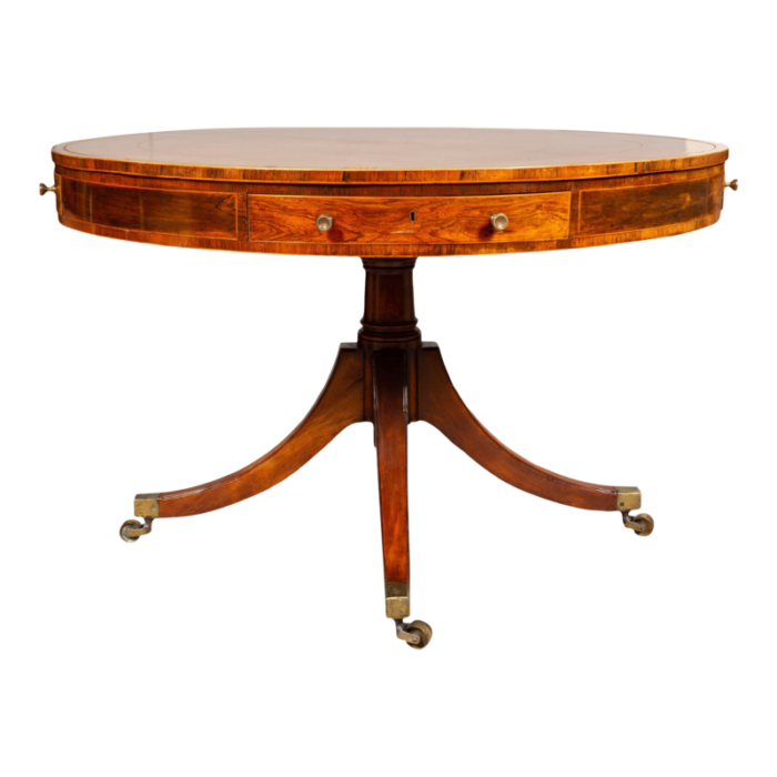 late regency mahogany and rosewood drum table 9253