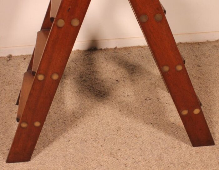 library ladder in mahogany and brass england 8