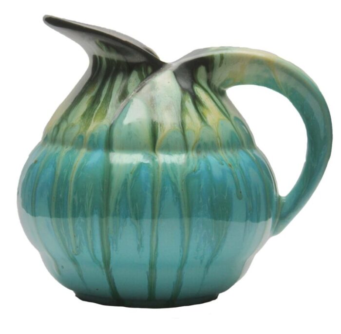 light blue drop glaze ceramic pitcher belgium 5