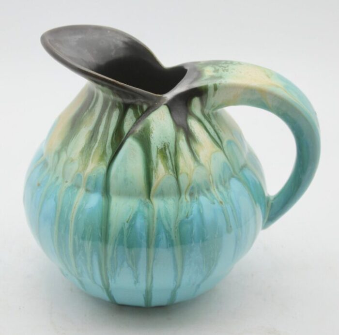 light blue drop glaze ceramic pitcher belgium 8