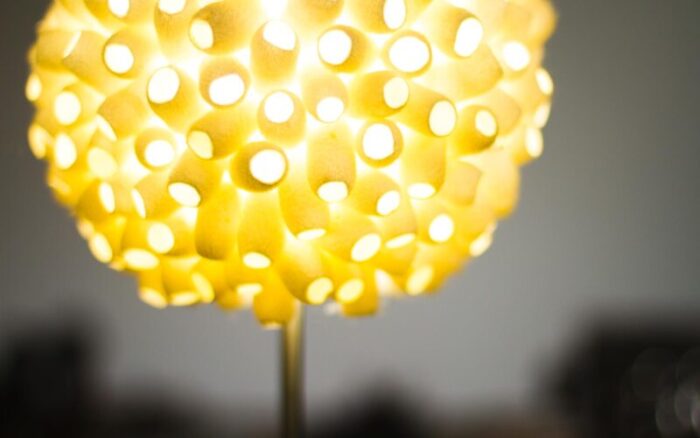 light from silk cocoon lamp by Ango master