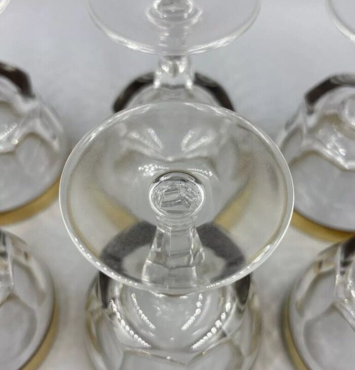 liqueur glasses with 18k gold rim by franz kaspar for glashuette 1950s set of 6 2