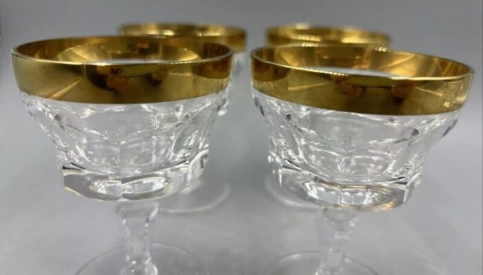 liqueur glasses with 18k gold rim by franz kaspar for glashuette 1950s set of 6 5