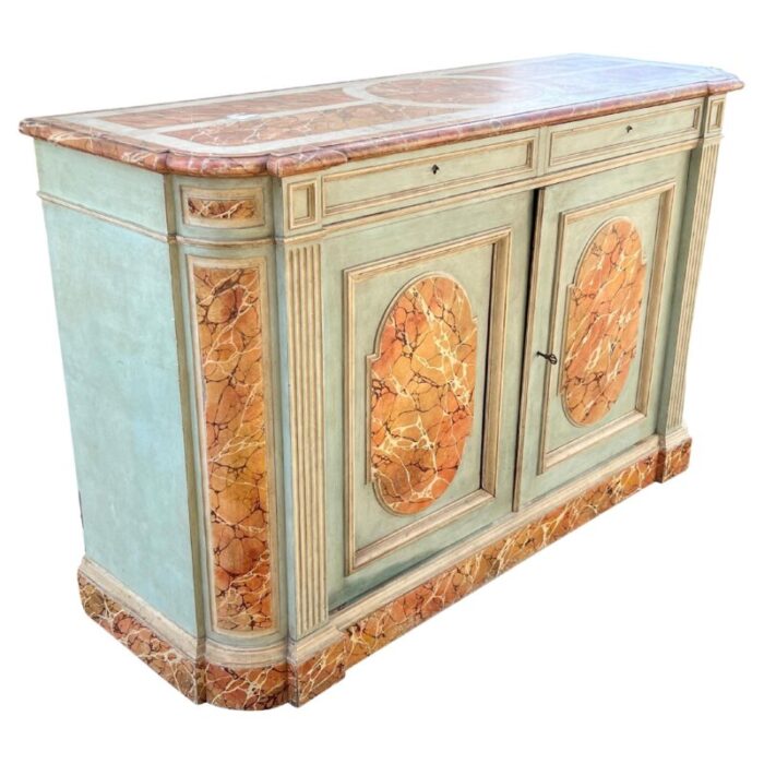 louis philippe faux marble cabinet 3884