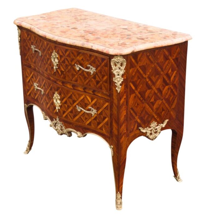 louis xv kingwood and parquetry commode 1329