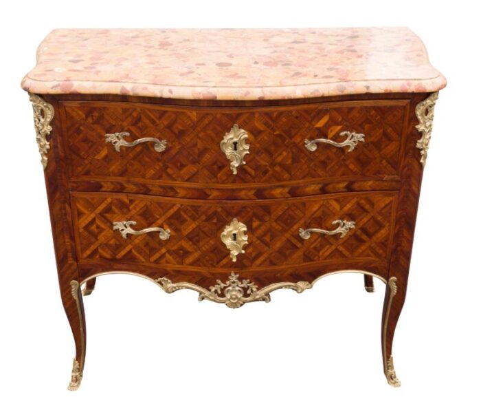 louis xv kingwood and parquetry commode 3952