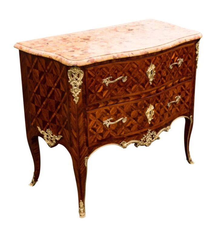 louis xv kingwood and parquetry commode 8484