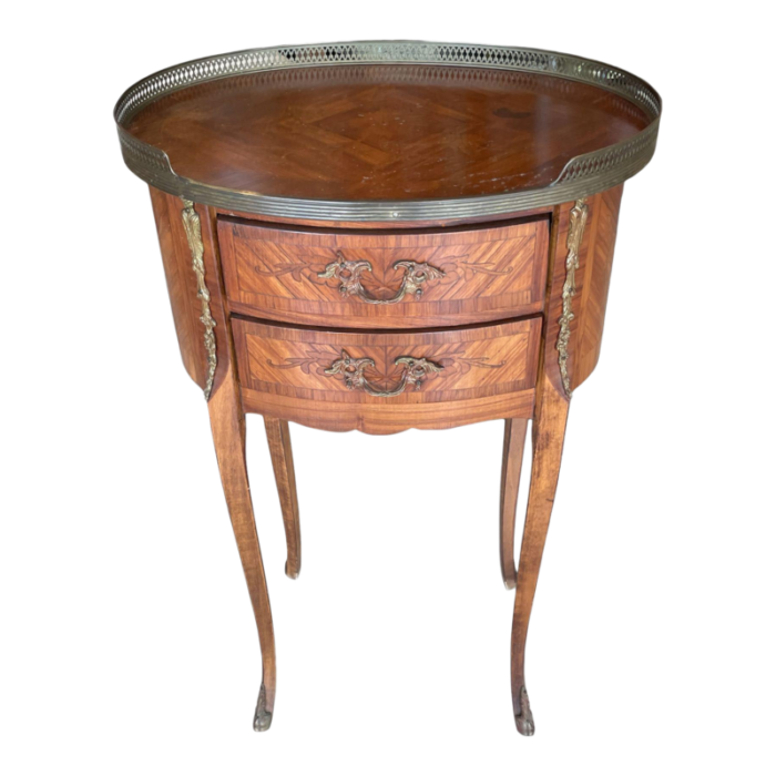 louis xv style side table with marquetry and ormolu 1819