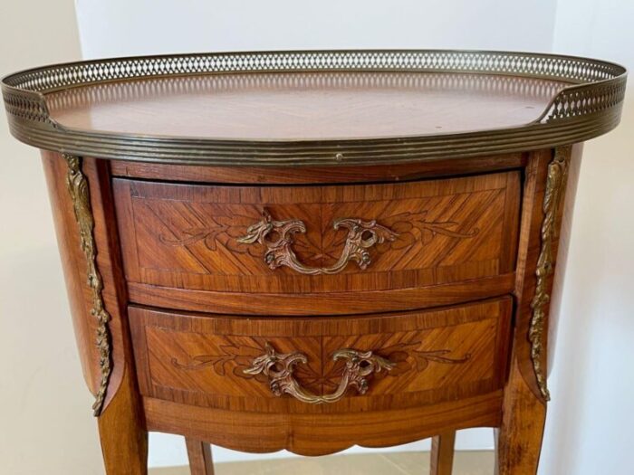 louis xv style side table with marquetry and ormolu 9778