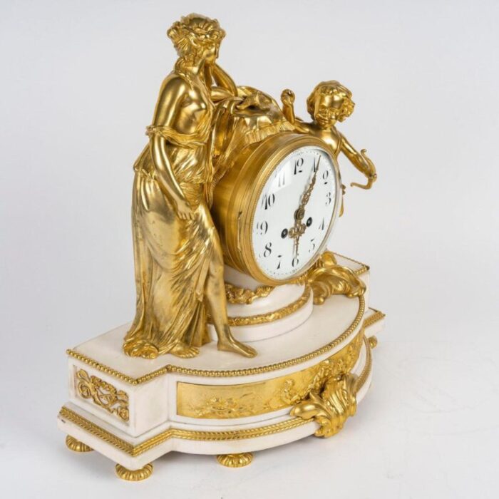 louis xvi style gilt bronze and marble clock 19th century 6