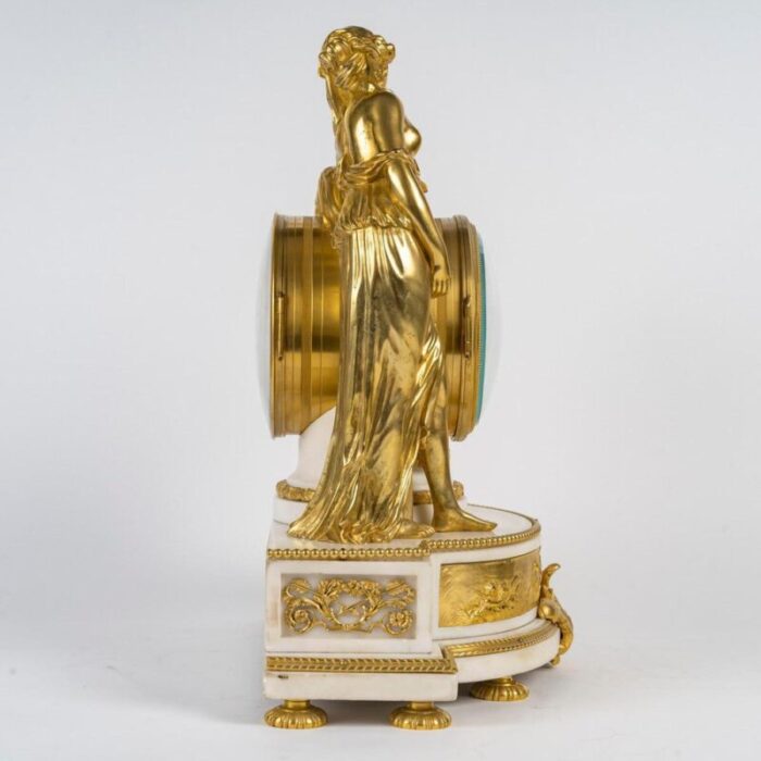 louis xvi style gilt bronze and marble clock 19th century 7