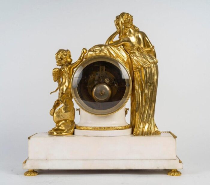 louis xvi style gilt bronze and marble clock 19th century 8