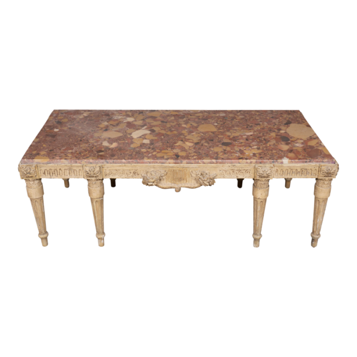 louis xvi style gray painted coffee table 0541