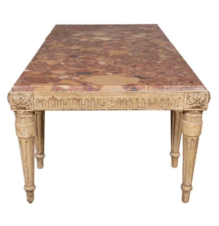 louis xvi style gray painted coffee table 3480