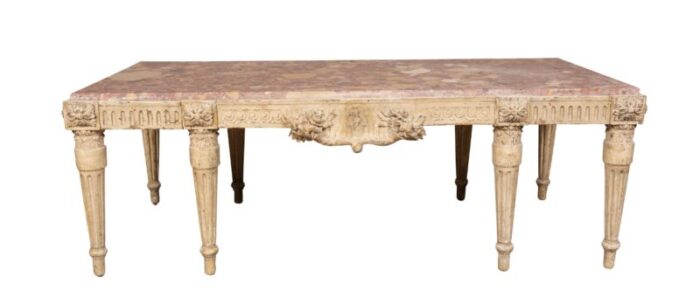 louis xvi style gray painted coffee table 4631