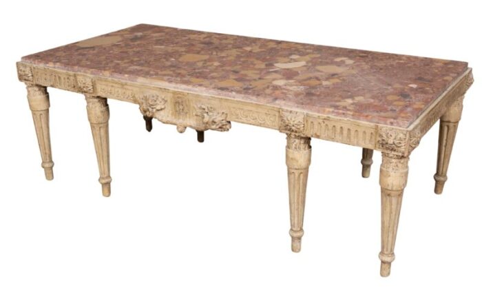 louis xvi style gray painted coffee table 5523