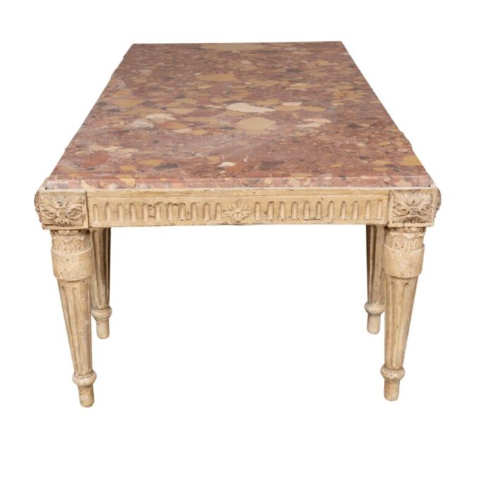 louis xvi style gray painted coffee table 5884