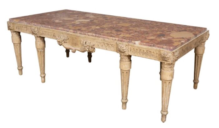 louis xvi style gray painted coffee table 6230