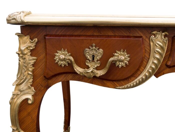 louis xvi style tulipwood bureau plat 9854