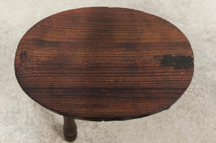 low brutalist wood stool 1950 4154