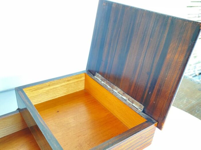 macassar brown ebony and satin wood game box france 1940s 8