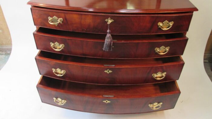 mahogany antique chest of drawers with round mirror 4621