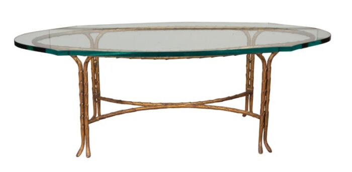 maison bagues bronze and glass coffee table 5162