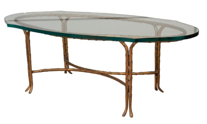 maison bagues bronze and glass coffee table 6177