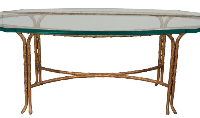 maison bagues bronze and glass coffee table 7996