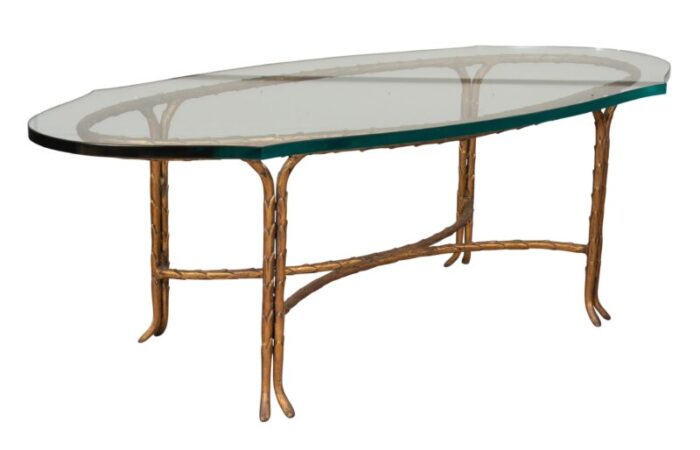 maison bagues bronze and glass coffee table 8563