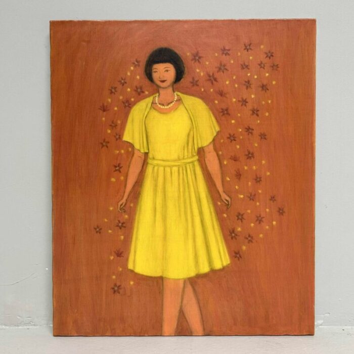 makoto igarashi flower girl 1980s oil on canvas 5280