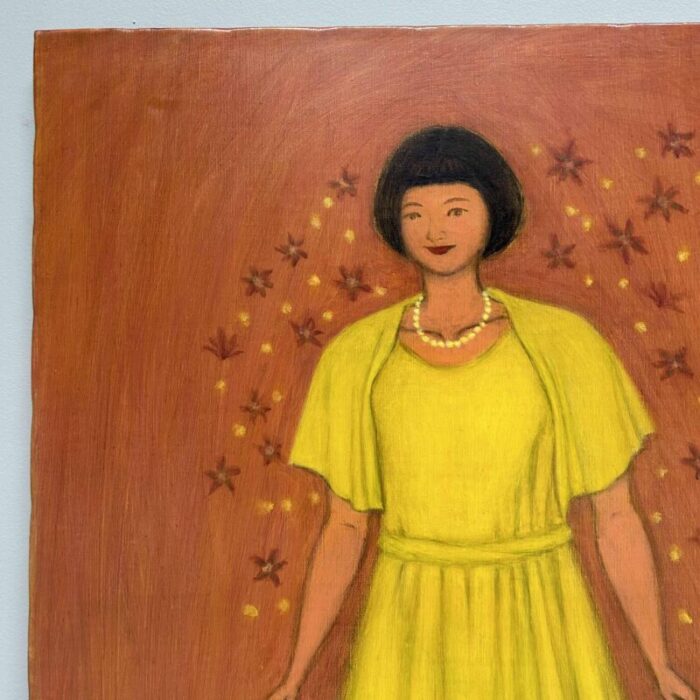 makoto igarashi flower girl 1980s oil on canvas 7417