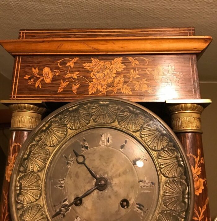 marquetry empire mantelpiece clock 1810s 4