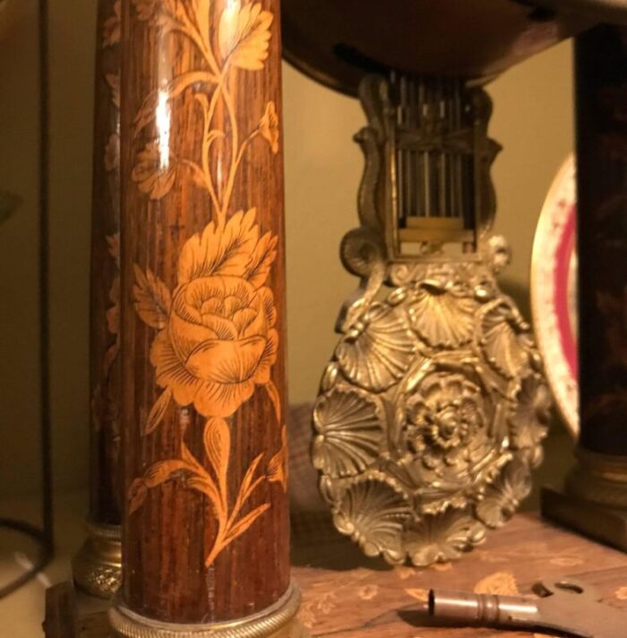 marquetry empire mantelpiece clock 1810s 5