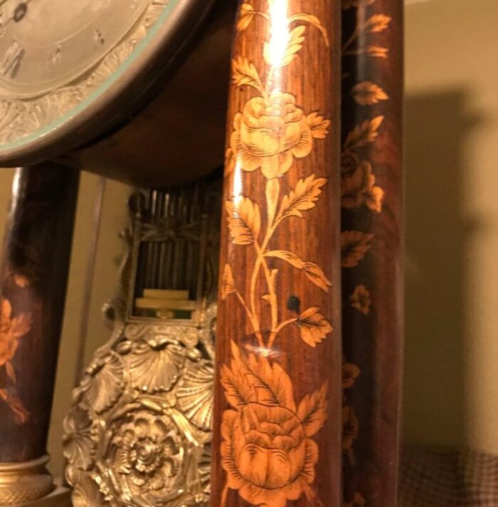 marquetry empire mantelpiece clock 1810s 6