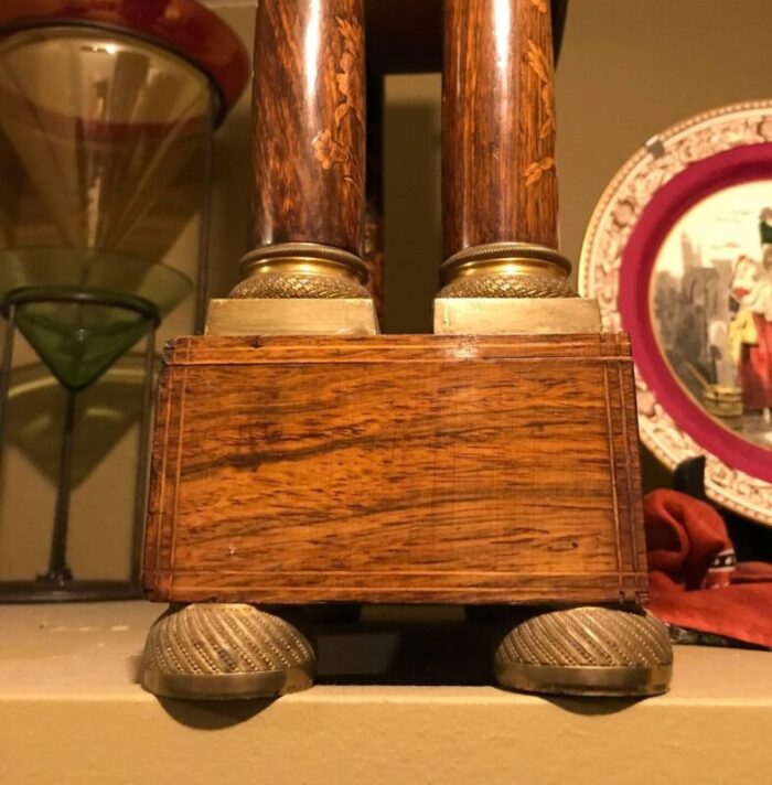 marquetry empire mantelpiece clock 1810s 9