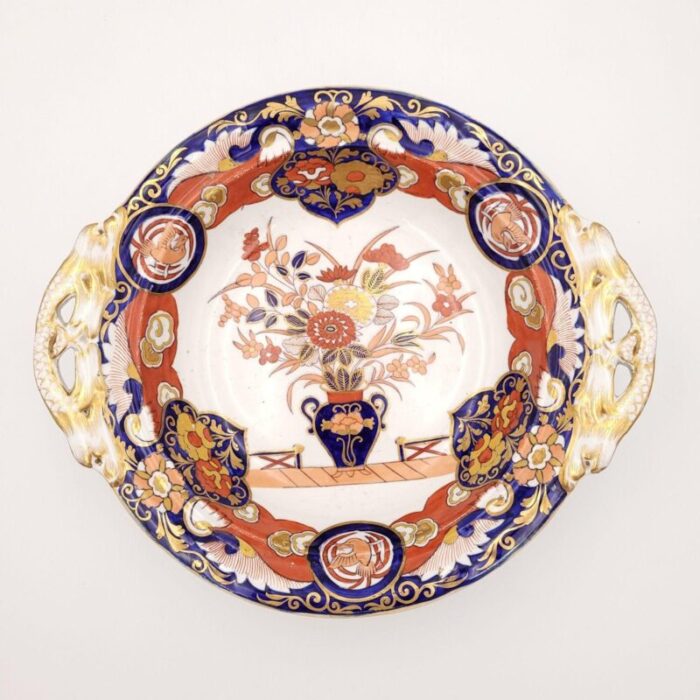 masons ironstone fence and vase covered vegetable dish england circa 1830s two available 4299