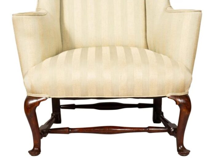 massachusetts queen anne mahogany wing chair 6005