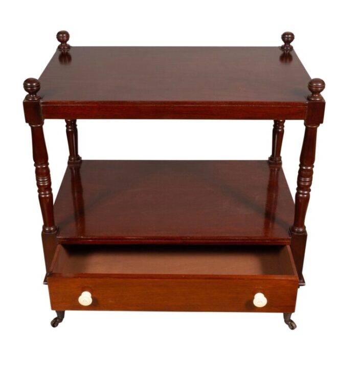 matched regency style mahogany end tables a pair 6646