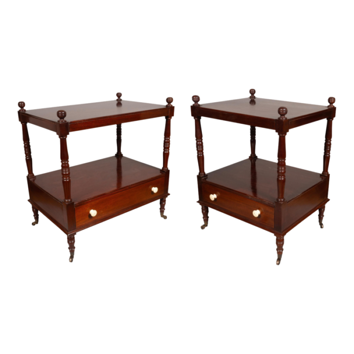 matched regency style mahogany end tables a pair 8145