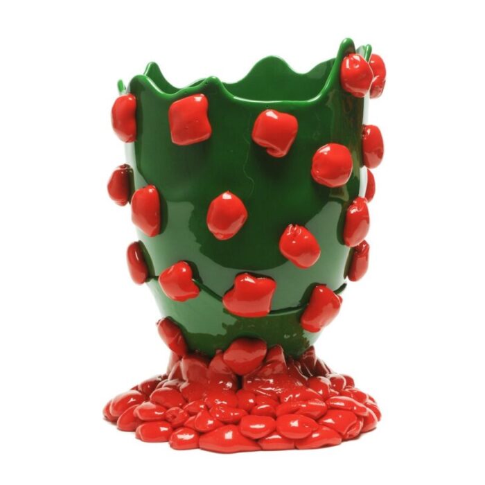 matt green matt red nugget vase by gaetano pesce for fish design 1