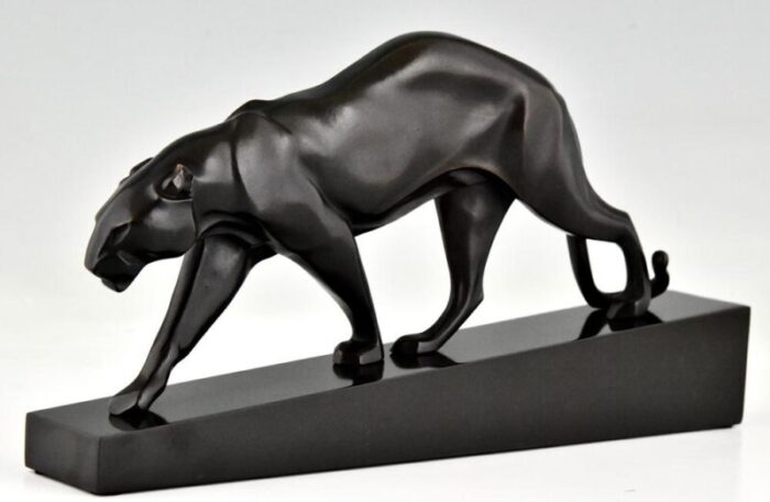 maurice prost art deco panther 1930 bronze 0382