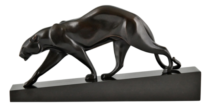 maurice prost art deco panther 1930 bronze 2276