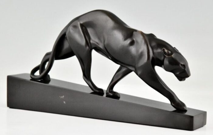 maurice prost art deco panther 1930 bronze 2312