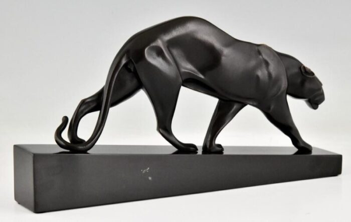 maurice prost art deco panther 1930 bronze 4645