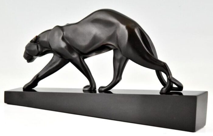 maurice prost art deco panther 1930 bronze 7056