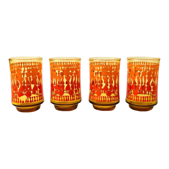 mcm amber juice glasses set of 4 1343