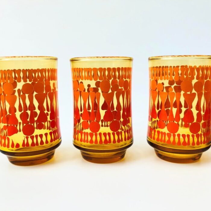 mcm amber juice glasses set of 4 7796