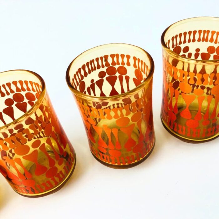 mcm amber juice glasses set of 4 8691